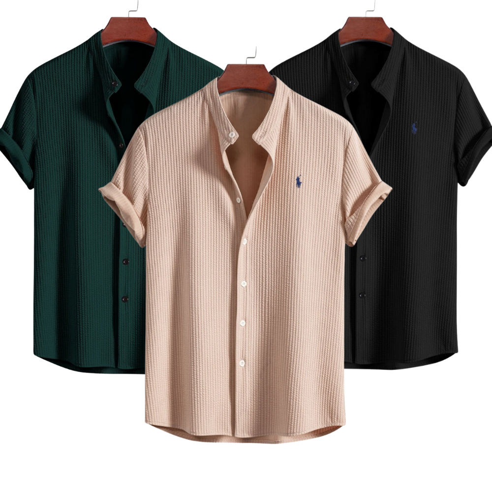 [1 kaufen, 3 erhalten] Luxuriöses Poloshirt mit Kragen